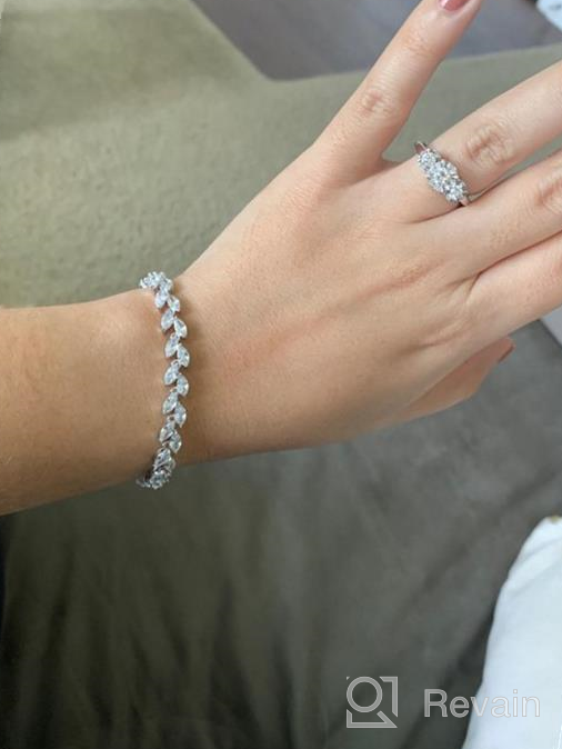 img 1 attached to 💎 Exquisite Crystal Tennis Link Bracelet: Birthstone CZ Bracelets for Elegant Women & Girls review by Stacey Veeramachaneni