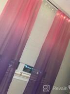 img 1 attached to Beautiful WONTEX 2-Tone Ombre Sheer Curtains For Bedroom/Living Room - 52X84 Inch, Pink & Purple Privacy Filtering Voile Gradient Set Of 2 Panels review by Jeff Kern