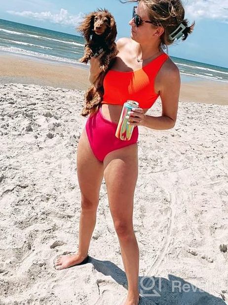 img 1 attached to 👙 Stylish One Shoulder Colorblock Monokini: Verdusa Women's Two Tone Swimsuit review by James Murphy