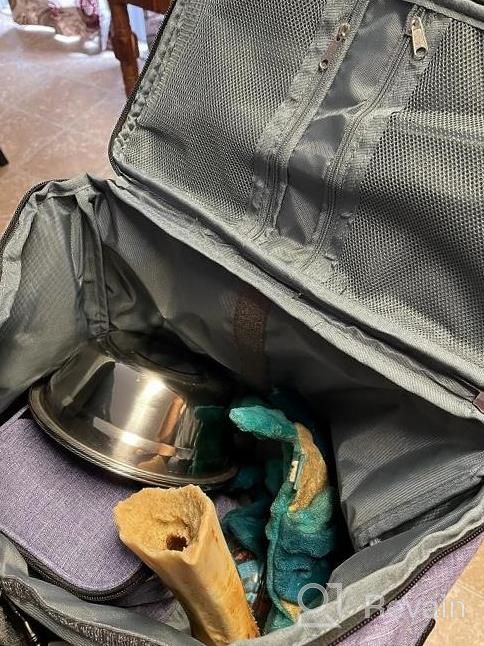 img 1 attached to Green Pet Travel Bag With 2 Food Containers And 3 Collapsible Bowls - Essential Travel Supplies For Dogs And Pets By BAGLHER review by Lauren Allen