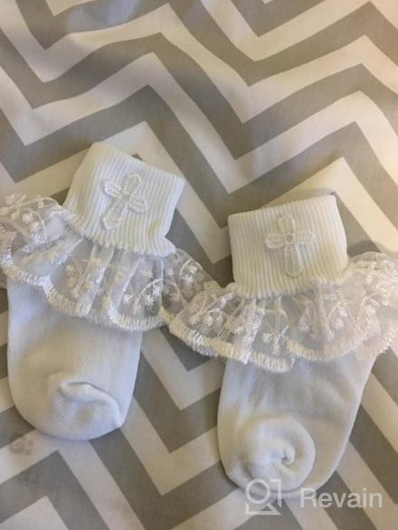 img 1 attached to Tip Top's Girls White Baptism First Communion or Christening Socks with Cross: Elegant and Sacred Accessories review by Karen Lewis