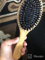 img 1 attached to Bristle Hair Brush For Men'S And Women'S Hair - Boars Hair Brush For Thick Thin Curly Fine Hair - Detangling Brush Set With Wooden Hairbrush Bamboo Comb And Travel Bag review by Allen Wagner