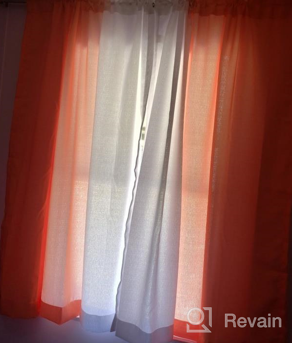 img 1 attached to Linen Semi-Sheer Ombre Curtains - 84 Inches Long For Living Room - Grey And White Horizontal Gradient - Rod Pocket Voile Drapes - 52 By 84 Inch - Set Of 2 Panels By Melodieux review by Jason Khadka