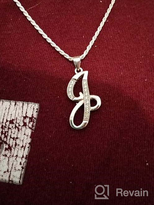 img 1 attached to EVER FAITH 925 Sterling Silver 💎 CZ Initial Pendant Necklace - Adjustable and Clear review by Stacie Stewart