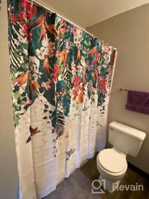 img 6 attached to Beautiful LIVILAN Bird & Floral Shower Curtain - 72"W X 72"H With Hooks!