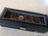 img 1 attached to 6 Slot Leather Watch Case Display Box - NEX Organizer For Glass Jewelry Storage review by Jennifer Irvin