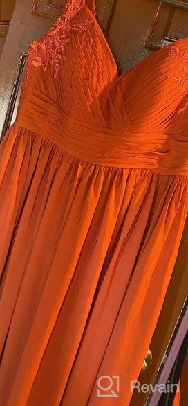 img 1 attached to Long V-Neck Bridesmaid Dresses With Pleats, Chiffon And Tulle Fabric, Straps For Wedding, Formal Events And Prom - Yexinbridal review by Leroy Estell