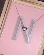 img 1 attached to Dainty Initial Necklace for Women - S925 Sterling Silver - Heart Pendant with 26 Alphabet Letters A-Z review by Maria Duncan