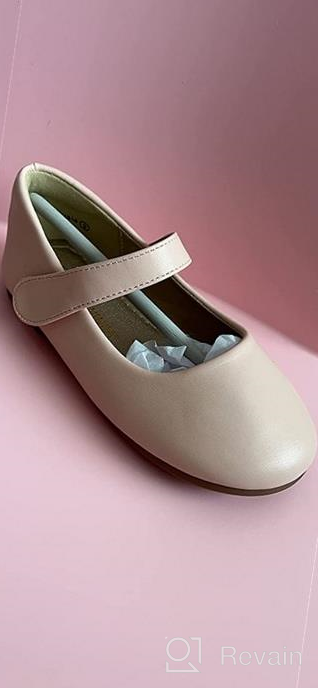 img 1 attached to PANDANINJIA Susie Dress Mary Jane Ballet Flats - Toddler/Little Kid Girl's 👧 Ballerina Shoes for Wedding Party & School Events (6 M US Toddler, Pink Pu) review by Courtney Knight