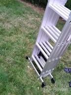 img 1 attached to 15.5FT Heavy Duty Aluminum Folding Ladder W/ Tool Tray, 2 Platform Plates & 330 Lbs Capacity - HBTower 7 In 1 Extension Ladder For Home Or Outdoor Use review by Kipp Amundson