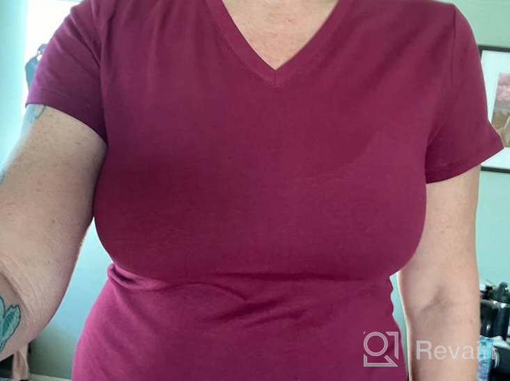 img 1 attached to Women'S Short Sleeve V Neck T Shirt - Junior & Plus Sizes By Emmalise review by Alonzo Wilkins
