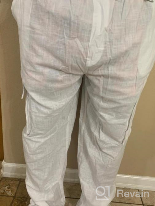 img 1 attached to Stay Stylish And Comfy This Summer With PASLTER Men'S Loose Fit Linen Cargo Pants With Pockets review by Chris Knight