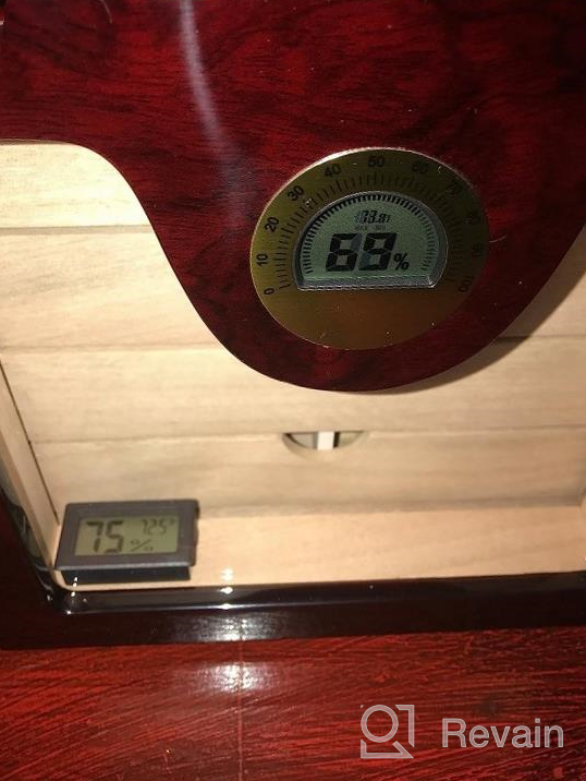 img 1 attached to Cigar Aficionados Rejoice: Woodronic'S Digital Humidor Cabinet For 100-150 Cigars, Spanish Cedar Lining, And 2 Crystal Gel Humidifiers In A Glossy Ebony Finish - Perfect Gift For Fathers! review by Mysocalled Gaultier