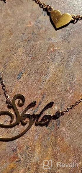 img 1 attached to Personalize Your Style With Shinelady'S Custom Name Necklace: 18K Gold Plated With Birthstone & Heart Detail - Gift For Women review by Dave Lopez