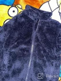 img 6 attached to Kids Sherpa Fleece Jacket Boys Girls Long Sleeve Full Zip Coats SOLOCOTE