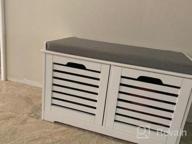 img 1 attached to Organize Your Shoes In Style With Haotian FSR108-W Shoe Cabinet: White 3 Flip-Drawers Shoe Rack And Storage Bench review by Micheal Wolf