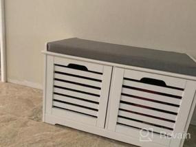 img 6 attached to Organize Your Shoes In Style With Haotian FSR108-W Shoe Cabinet: White 3 Flip-Drawers Shoe Rack And Storage Bench