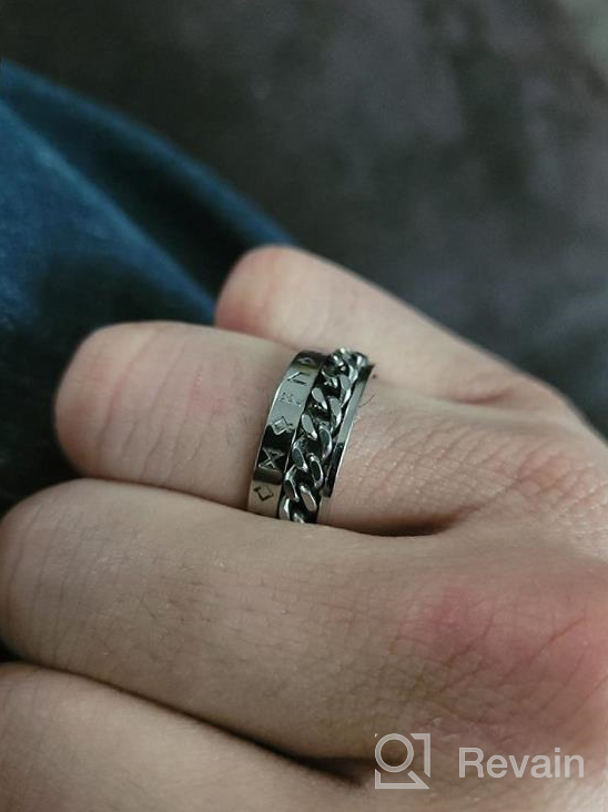 img 1 attached to 🔨 Stainless Steel Norse Viking Spinning Rings - Customizable Fidget Band Ring for Men and Women, Ideal for Anxiety Relief - FaithHeart review by David Crowder