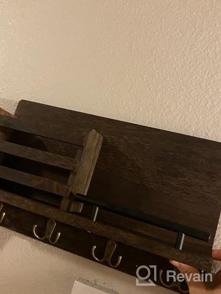 img 1 attached to Add Charm To Your Entryway With A Rustic Wooden Mail And Key Holder - Wall Mounted Organizer With Key Hooks And Mail Sorter In Dark Brown - Perfect Home Decor For Mudroom And Hallway review by Hector Szymczak