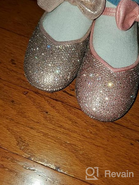 img 1 attached to Shine in Style with Walofou Glitter 💫 Bridesmaid Princess Gold Shoes and Flats for Girls review by Helen Keffer