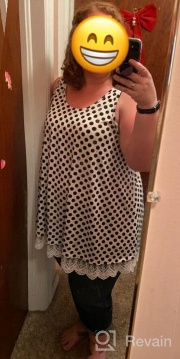 img 1 attached to Flattering Plus Size Swing Tank Top With Feminine Lace Detailing review by Chris Cervantes