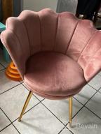 картинка 1 прикреплена к отзыву 🪑 Kmax Living Room Chair: Mid Century Modern Retro Velvet Accent Chair with Golden Metal Legs - Blue Green от Brandon Burnham