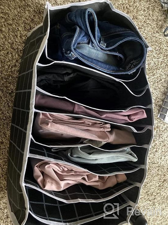 img 1 attached to 4PCS Wardrobe Clothes Organizer 7 Grids, TOOVREN Closet Organizers And Storage Baskets, Clothing Storage Bins,Washable Foldable Drawer Clothes Compartment Storage Box For Bedroom Dorm Room review by Troy Coskillas