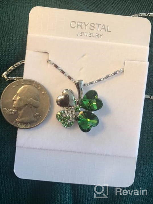 img 1 attached to Green Four Leaf Clover Necklace - St. Patrick's Day Shamrock Jewelry - Good Luck 🍀 Charm - Green Clover Necklace, Earrings, Bracelet, Brooch - Crystal and Rhinestone Accents - Mall of Style review by Gus Gutierrez