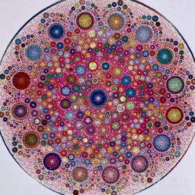 img 7 attached to Bgraamiens Puzzle-геометрическая красочная мандала-1000 штук, креативная красочная мандала в горошек, круглая головоломка, цветная головоломка