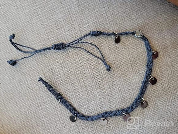 img 1 attached to Stylish Waterproof Rope Anklets with Shiny Braided String - Beach Boho and Friendship Foot Jewelry for Women, Teen Girls - Coin Anklets review by Leah Singh