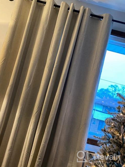 img 1 attached to Light Grey Linen-Look 96-Inch Thermal Curtains: Perfect For 100% Blackout Patio Doors And Sliding Glass Doors review by Brian Trotter