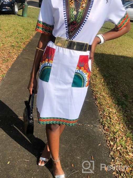 img 1 attached to SheKiss Women'S African Attire Dashiki Traditional Tribal Vintage Ethnic Midi Dress review by John Ford