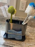 img 1 attached to Stainless Steel Kitchen Sink Soap Dispenser And Caddy Tray Drainer Rack Organizer 2-In-1 review by Nathan Tank