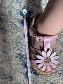 img 6 attached to Flaryzone Toddler Little Girls Glitter Flower Open-Toe Flat Dress Sandals Summer Shoes