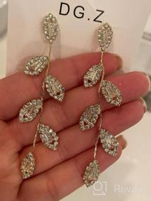 img 5 attached to Bridal Earrings For Wedding Rhinestone Dangle Earrings Leaf Earrings Long Earrings Elegant For Women
