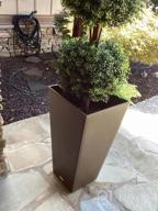 img 1 attached to Veradek V-Resin Indoor/Outdoor Taper Planter, 2-Pack (26 Inch, Black) review by James Conrad