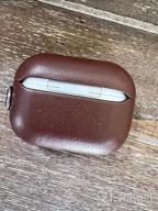 img 1 attached to Dark Purple Leather AirPods Pro Case With Keychain - Lopie Handmade Series Fully-Wrapped Cover For Apple Air Pods Pro Protection. review by Eric Broad
