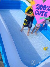 img 5 attached to Наслаждайтесь летними развлечениями с нашим полноразмерным надувным бассейном для семьи и детей - идеально подходит для водных вечеринок на заднем дворе!