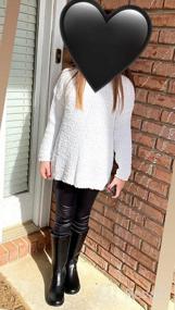 img 5 attached to 👧 Stretchy Faux Leather Leggings for Teens - Tulucky Girls Pants