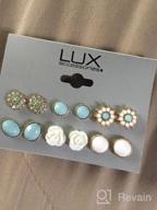 img 1 attached to 🌸 Stunning Turquoise Crystal Flower Earrings Set - Lux Accessories review by Daniel Ortiz