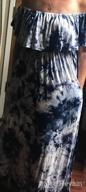 img 1 attached to ALILING Women'S Tie Dye Off Shoulder Maxi Dress With Ruffle, Side Split, And Convenient Pocket - Elegant And Sexy review by Lisa Hedberg