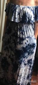 img 6 attached to ALILING Женское макси-платье с открытыми плечами, рюшами, боковым разрезом и удобным карманом - элегантное и сексуальное
