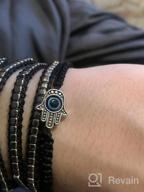 img 1 attached to 🧿 SUNSH 2Pcs Hamsa Hand Evil Eye Bracelets: Adjustable Lucky Jewelry for Women, Couples, and Teen Girls - Kabbalah-inspired Protection and Friendship Gifts review by Raden Maldonado