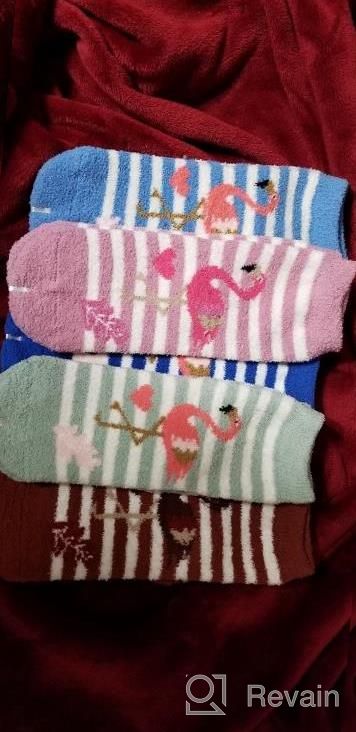 img 1 attached to Get Cozy With Zmart'S Colorful Fuzzy Animal Love Heart Pattern Socks For Women And Girls review by Katie Moore