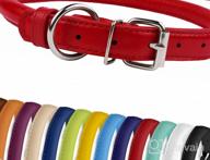 img 1 attached to CollarDirect Rolled Leather Dog Collar, Soft Padded Round Puppy Collar With Handmade Genuine Leather - Small To Large Cat & Dog Collars In 13 Colors (14-16 Inch, Brown Textured) review by Jonathan Devarapalli