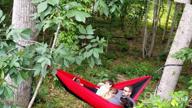 картинка 1 прикреплена к отзыву Portable Camping Hammock - Lightweight Double/Single Parachute Hammock With Tree Straps For Hiking, Backpacking, And Outdoor Adventures - By AnorTrek от Matt Patnaik