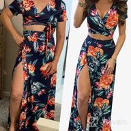img 1 attached to Women'S Summer Floral Print Maxi Dress - Deep V Neckline Split Design review by Brian Fisher