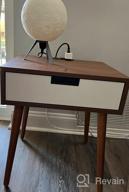 img 1 attached to Frylr Nightstand End Table With Drawer, Touch & Hand Waving Control, LED Light Bedside Tables For Bedroom, Living Room And Sofa Side In Light Walnut And White review by Stacey Woodard