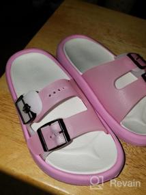 img 5 attached to LONSOEN Легкие шлепанцы для мальчиков и девочек - Детские пляжные тапочки и водная обувь для бассейна (для малышей/маленьких детей)