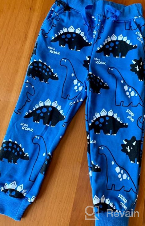 img 1 attached to EULLA Boys Jogger Pants - Cartoon Printed Cotton Sweatpants with Drawstring & Elastic Waistband, Featuring Convenient Pocket review by Brian Nelson